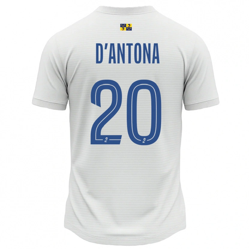 Danxen Homme Maillot Mattéo D'antona #20 Blanc Bleu Tenues Extérieur 2025/26 T-Shirt