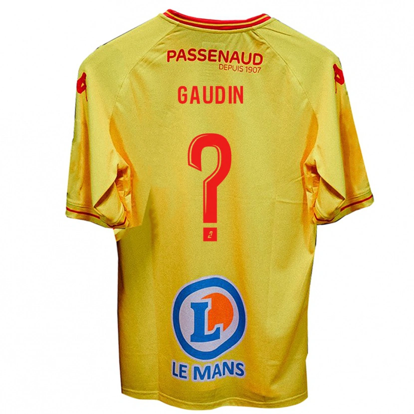 Danxen Homme Maillot Mathis Gaudin #0 Jaune Tenues Extérieur 2025/26 T-Shirt
