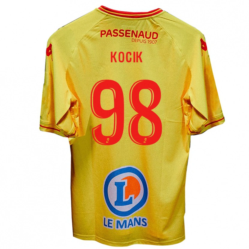 Danxen Homme Maillot Nicolas Kocik #98 Jaune Tenues Extérieur 2025/26 T-Shirt