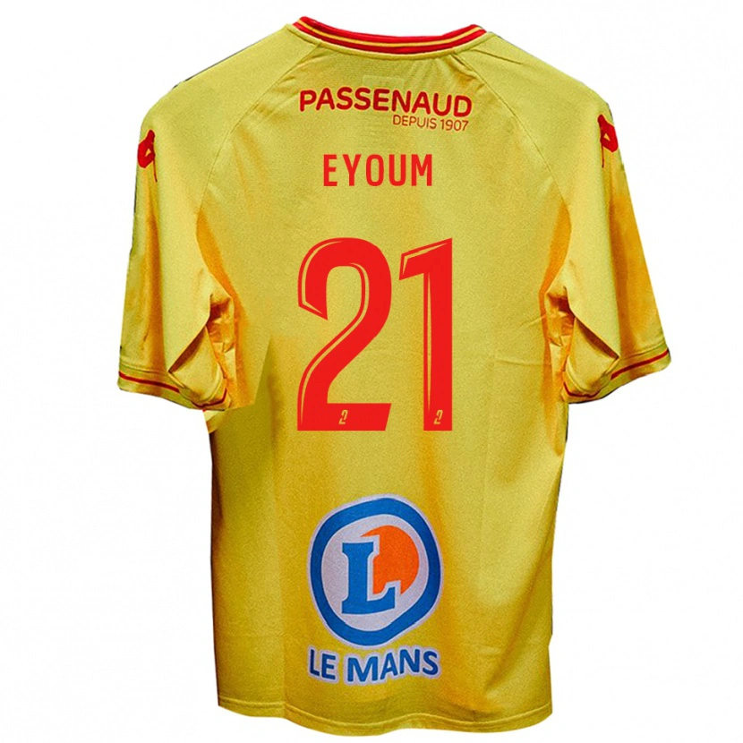 Danxen Homme Maillot Théo Eyoum #21 Jaune Tenues Extérieur 2025/26 T-Shirt