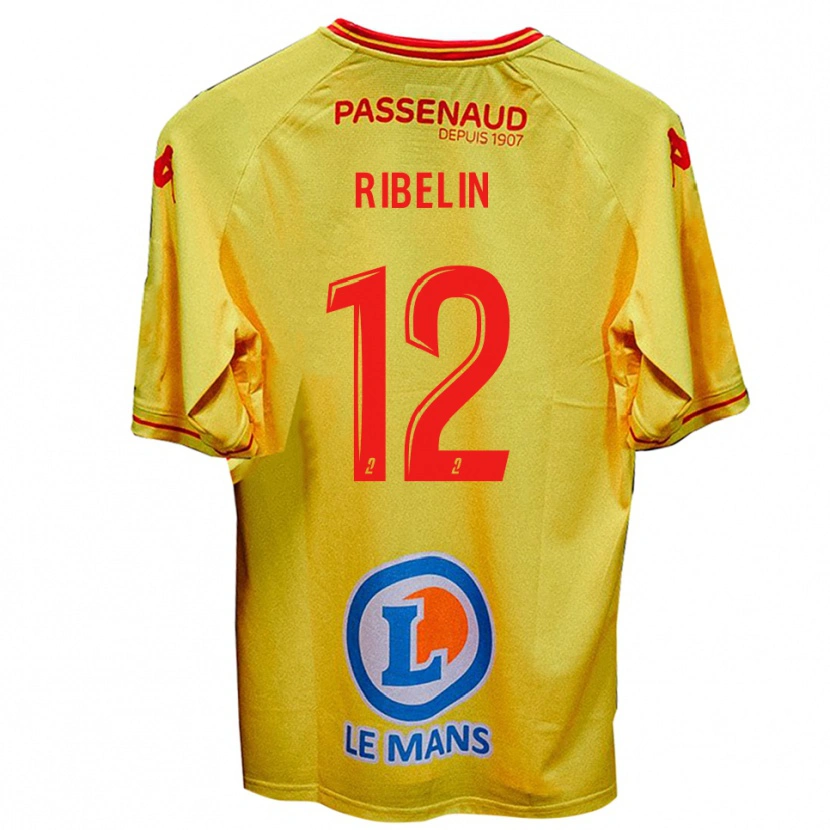 Danxen Homme Maillot Anthony Ribelin #12 Jaune Tenues Extérieur 2025/26 T-Shirt