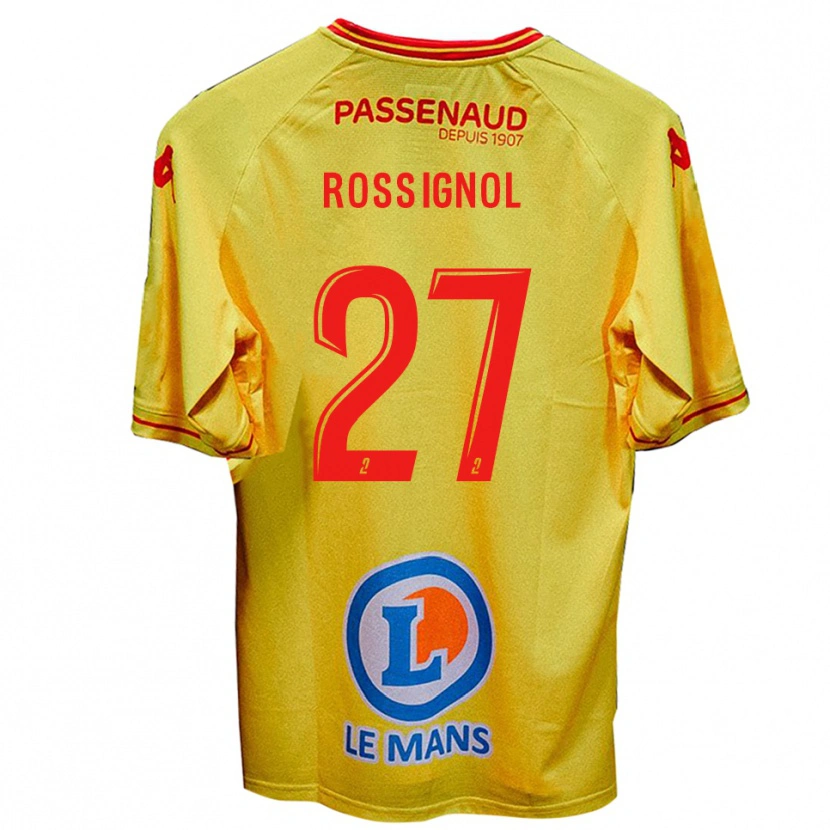 Danxen Homme Maillot Martin Rossignol #27 Jaune Tenues Extérieur 2025/26 T-Shirt