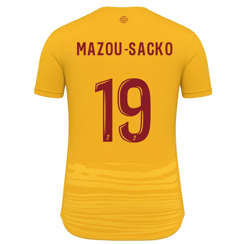 Danxen Homme Maillot Derek Mazou-Sacko #19 Orange Bourgogne Tenues Extérieur 2025/26 T-Shirt