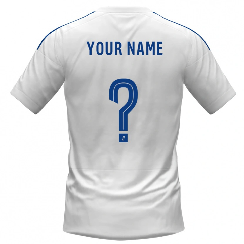 Danxen Homme Maillot Votre Nom #0 Blanc Bleu Tenues Extérieur 2025/26 T-Shirt