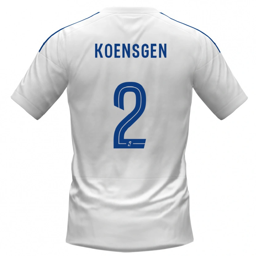 Danxen Homme Maillot Félicien Koensgen #2 Blanc Bleu Tenues Extérieur 2025/26 T-Shirt