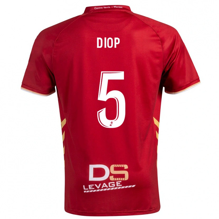 Danxen Homme Maillot Aaron Diop #5 Bourgogne Or Tenues Extérieur 2025/26 T-Shirt