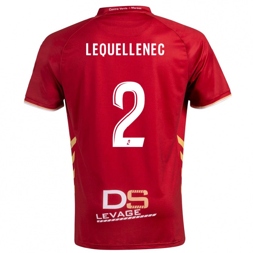 Danxen Homme Maillot Yanis Lequellenec #2 Bourgogne Or Tenues Extérieur 2025/26 T-Shirt