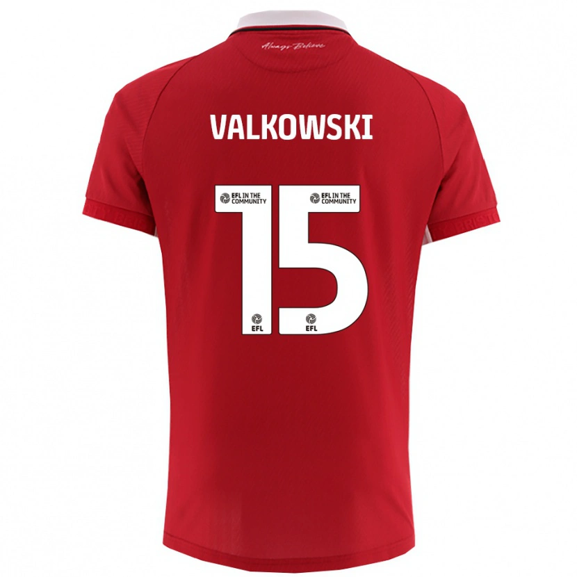 Danxen Femme Maillot Pawel Valkowski #15 Blanc Rouge Tenues Domicile 2025/26 T-Shirt