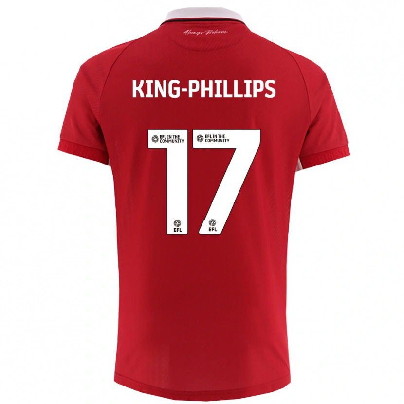 Danxen Femme Maillot Zac King-Phillips #17 Blanc Rouge Tenues Domicile 2025/26 T-Shirt