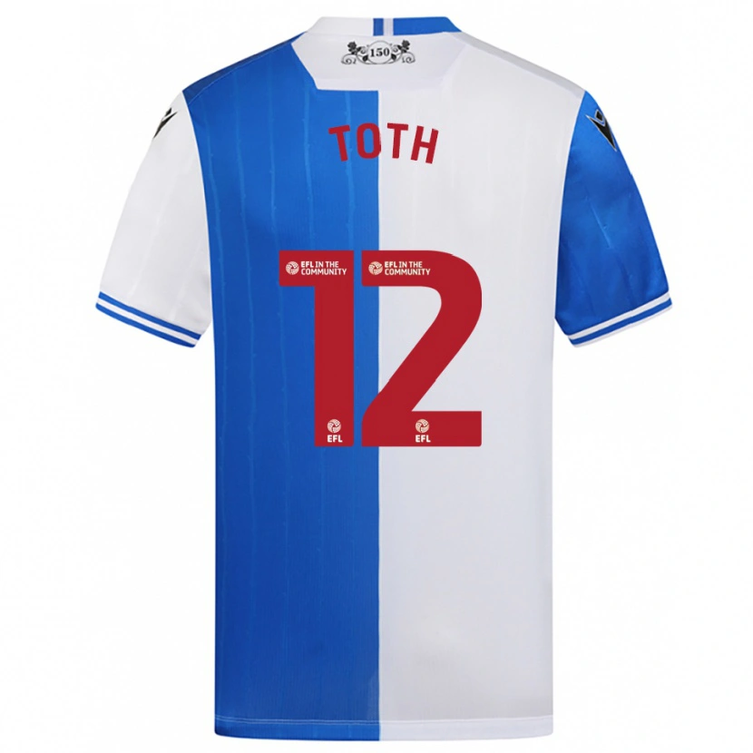 Danxen Femme Maillot Balázs Tóth #12 Bleu Blanc Tenues Domicile 2025/26 T-Shirt