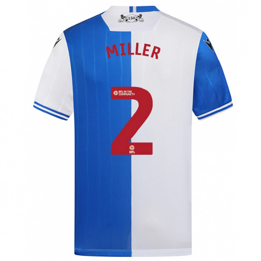 Danxen Femme Maillot Lewis Miller #2 Bleu Blanc Tenues Domicile 2025/26 T-Shirt