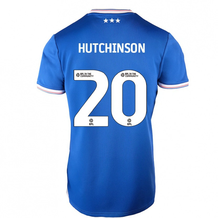 Danxen Femme Maillot Omari Hutchinson #20 Bleu Blanc Tenues Domicile 2025/26 T-Shirt