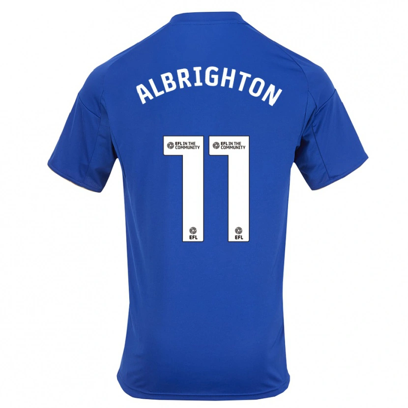 Danxen Femme Maillot Marc Albrighton #11 Bleu Or Tenues Domicile 2025/26 T-Shirt