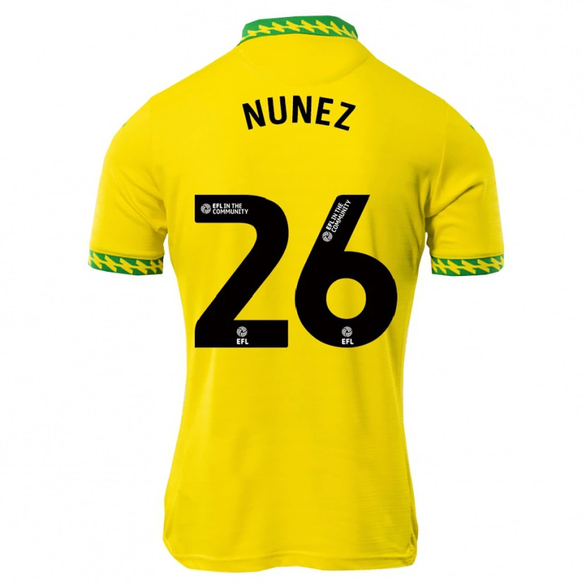 Danxen Femme Maillot Marcelino Núñez #26 Blanc Vert Tenues Domicile 2025/26 T-Shirt