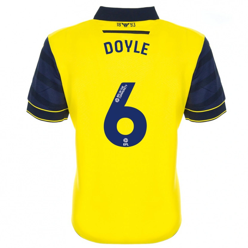 Danxen Femme Maillot Calum Doyle #6 Jaune Marine Tenues Domicile 2025/26 T-Shirt
