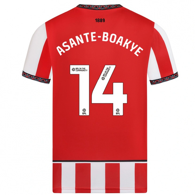 Danxen Femme Maillot Max Asante-Boakye #14 Rouge Blanc Tenues Domicile 2025/26 T-Shirt