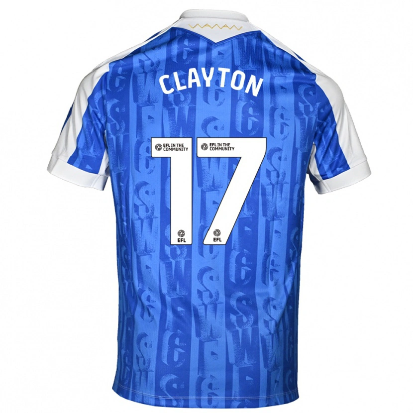 Danxen Femme Maillot Liam Clayton #17 Bleu Blanc Tenues Domicile 2025/26 T-Shirt
