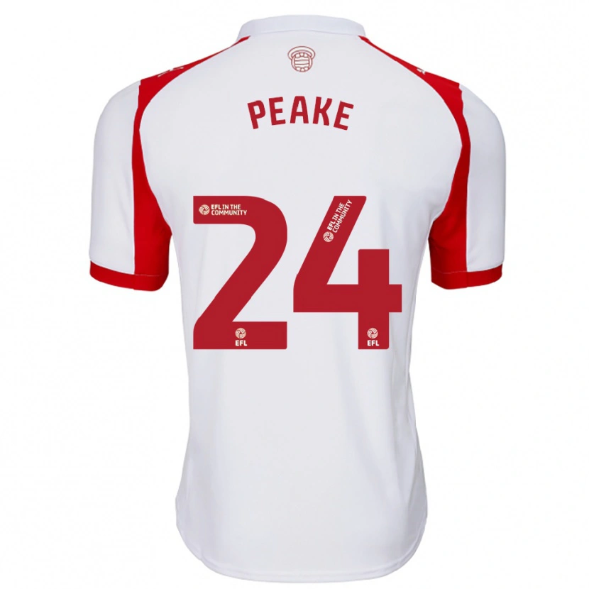 Danxen Femme Maillot Paige Peake #24 Blanc Rouge Tenues Domicile 2025/26 T-Shirt