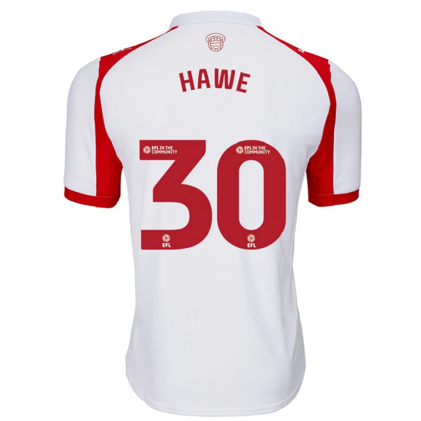 Danxen Femme Maillot Luke Hawe #30 Blanc Rouge Tenues Domicile 2025/26 T-Shirt