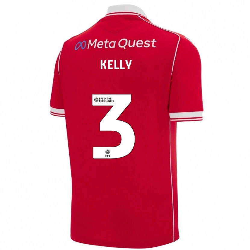 Danxen Femme Maillot Tom Kelly #3 Rouge Blanc Tenues Domicile 2025/26 T-Shirt