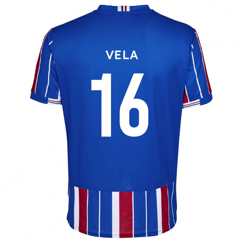 Danxen Femme Maillot Josh Vela #16 Bleu Rouge Blanc Tenues Domicile 2025/26 T-Shirt