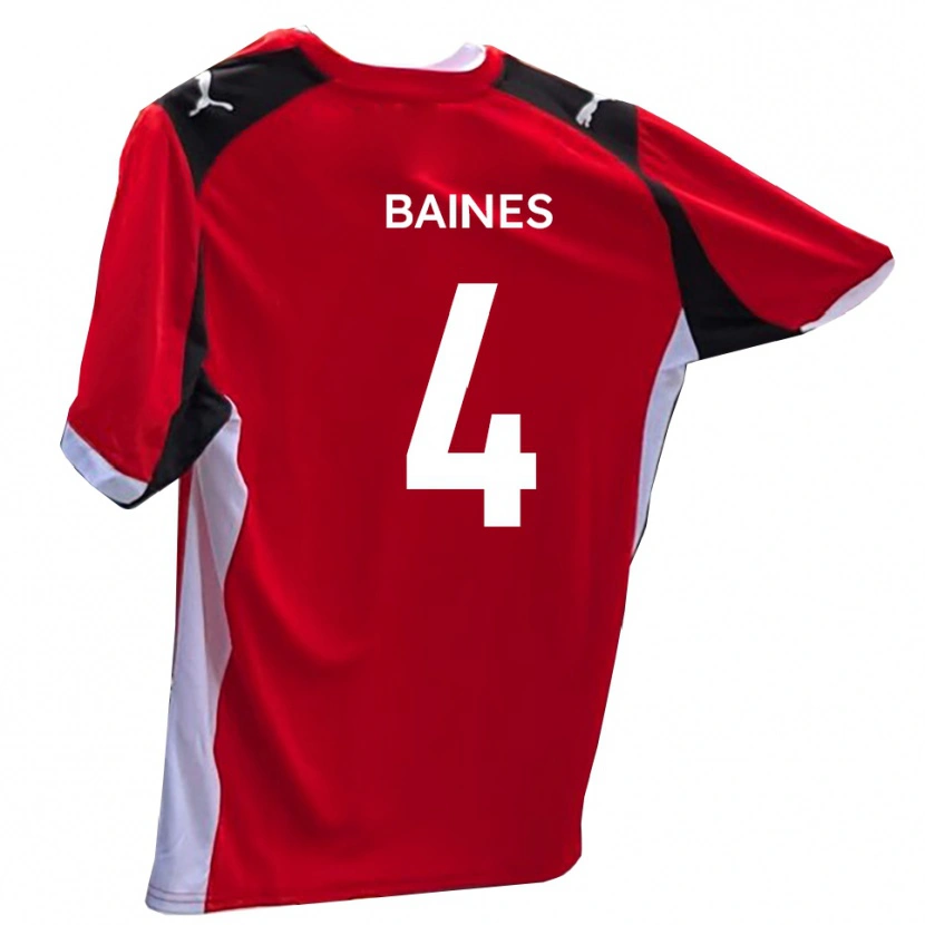 Danxen Femme Maillot Lewis Baines #4 Rouge Blanc Tenues Domicile 2025/26 T-Shirt
