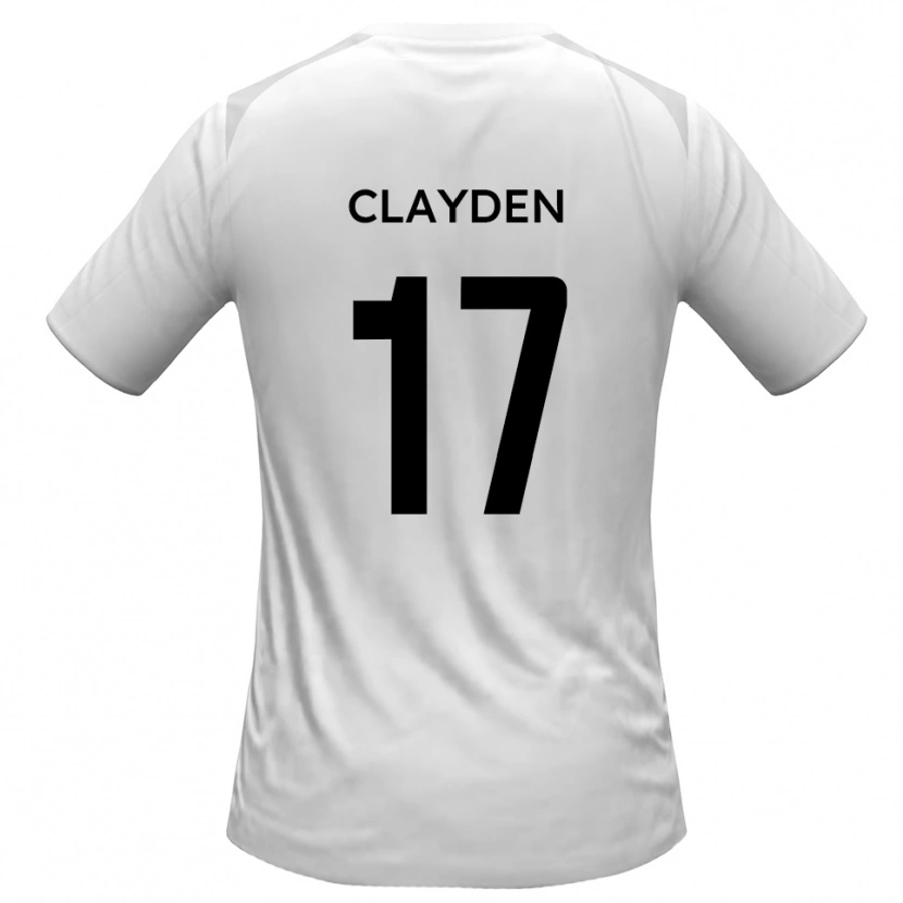 Danxen Femme Maillot Charles Clayden #17 Blanc Gris Tenues Domicile 2025/26 T-Shirt