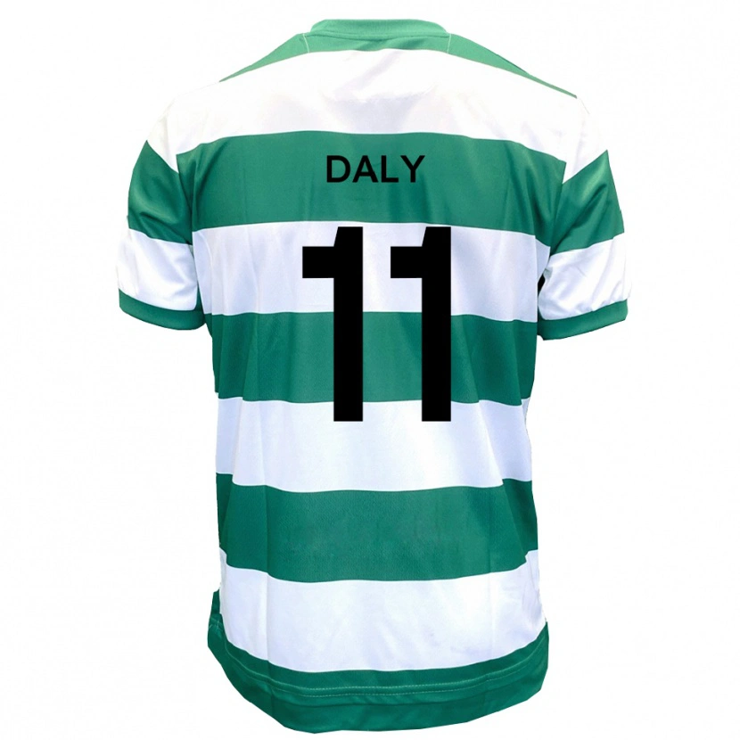 Danxen Femme Maillot James Daly #11 Vert Blanc Tenues Domicile 2025/26 T-Shirt