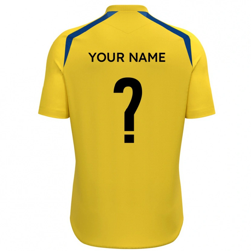 Danxen Femme Maillot Votre Nom #0 Jaune Bleu Tenues Domicile 2025/26 T-Shirt