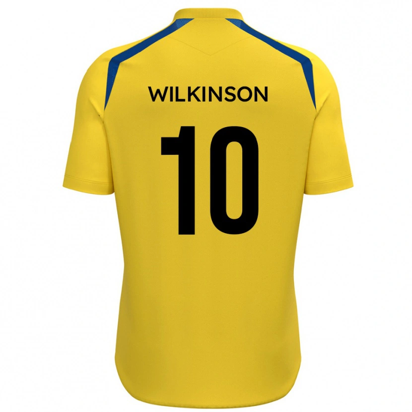 Danxen Femme Maillot Conor Wilkinson #10 Jaune Bleu Tenues Domicile 2025/26 T-Shirt
