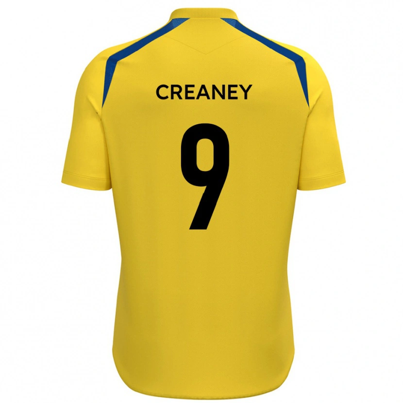 Danxen Femme Maillot Dan Creaney #9 Jaune Bleu Tenues Domicile 2025/26 T-Shirt
