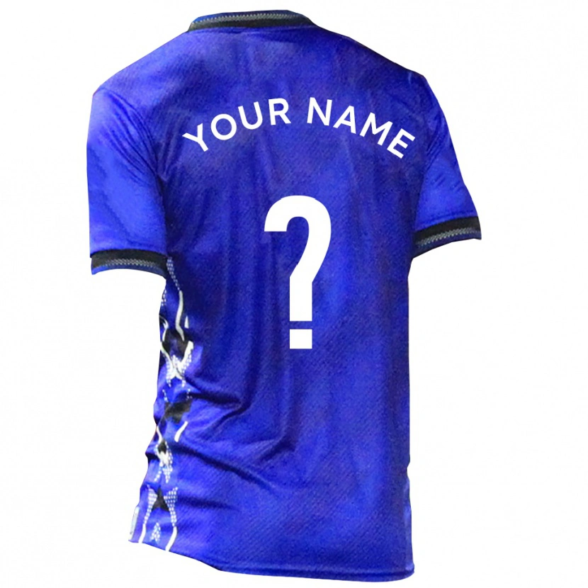 Danxen Femme Maillot Votre Nom #0 Bleu Blanc Tenues Domicile 2025/26 T-Shirt