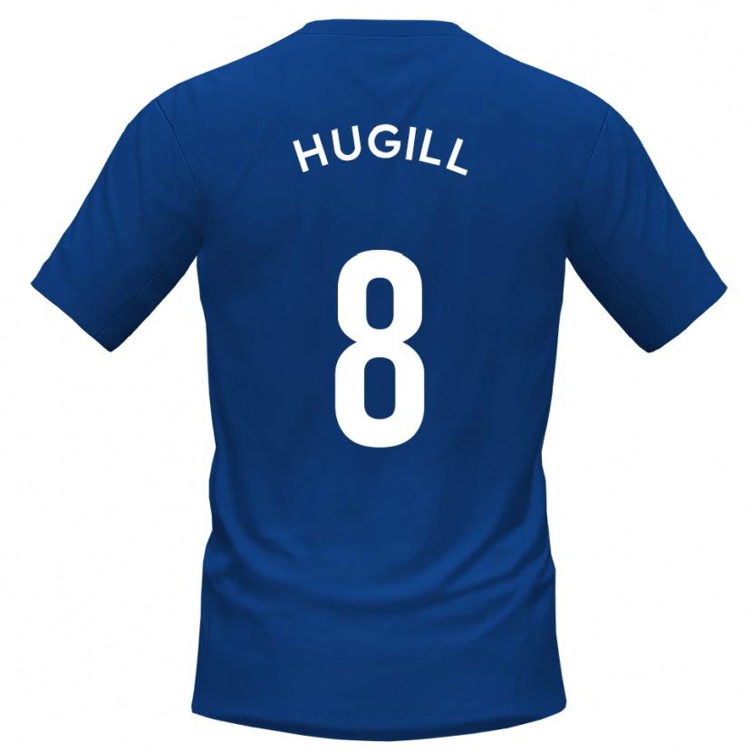 Danxen Femme Maillot Will Hugill #8 Bleu Blanc Tenues Domicile 2025/26 T-Shirt