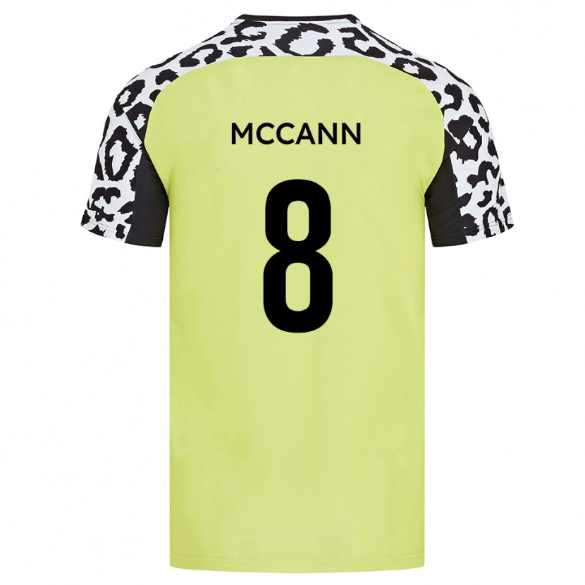 Danxen Femme Maillot Charlie Mccann #8 Jaune Fluorescent Tenues Domicile 2025/26 T-Shirt