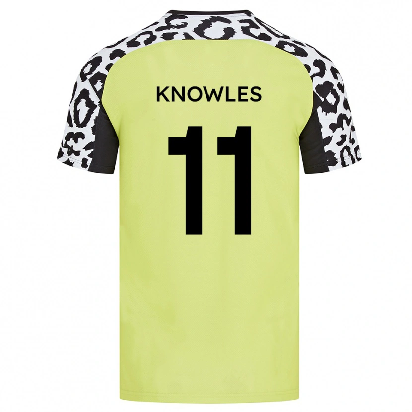 Danxen Femme Maillot Tom Knowles #11 Jaune Fluorescent Tenues Domicile 2025/26 T-Shirt