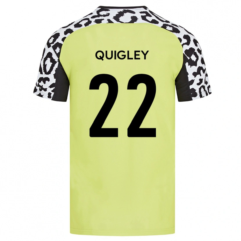 Danxen Femme Maillot Joe Quigley #22 Jaune Fluorescent Tenues Domicile 2025/26 T-Shirt