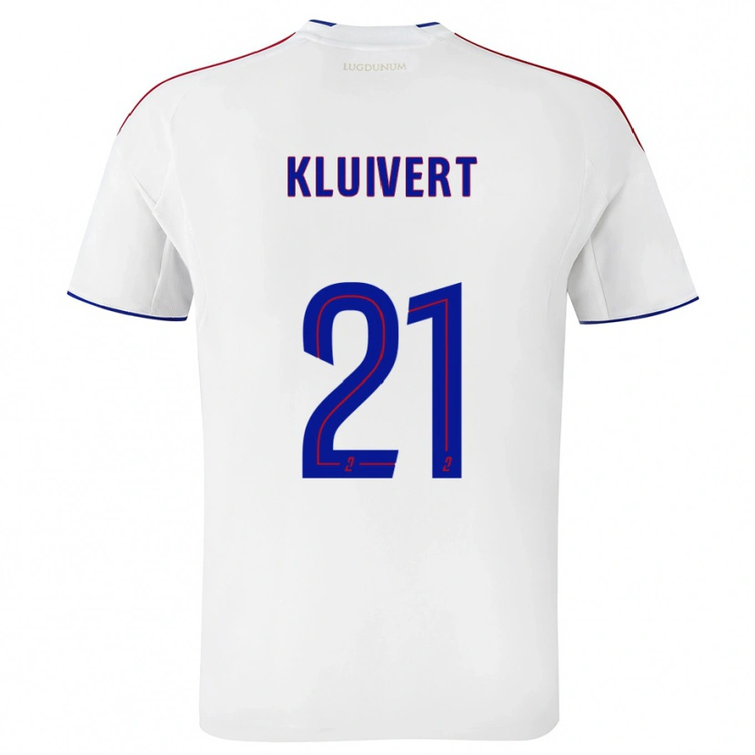 Danxen Femme Maillot Ruben Kluivert #21 Blanc Rouge Tenues Domicile 2025/26 T-Shirt