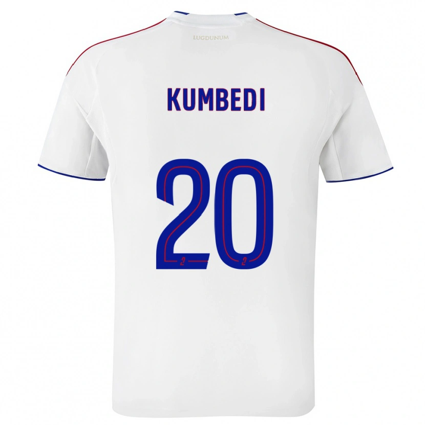Danxen Femme Maillot Saël Kumbedi #20 Blanc Rouge Tenues Domicile 2025/26 T-Shirt