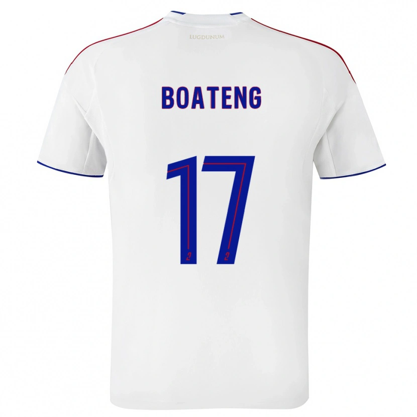 Danxen Femme Maillot Jerome Boateng #17 Blanc Rouge Tenues Domicile 2025/26 T-Shirt
