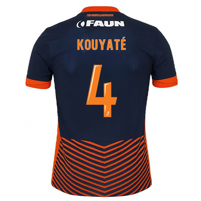 Danxen Femme Maillot Kiki Kouyaté #4 Bleu Nuit Orange Tenues Domicile 2025/26 T-Shirt