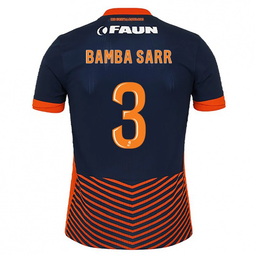 Danxen Femme Maillot Mamadou Bamba Sarr #3 Bleu Nuit Orange Tenues Domicile 2025/26 T-Shirt