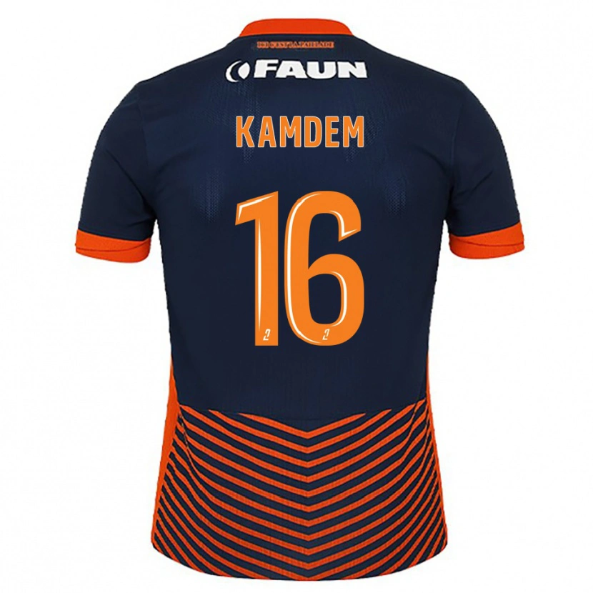Danxen Femme Maillot Kevin Kamdem #16 Bleu Nuit Orange Tenues Domicile 2025/26 T-Shirt