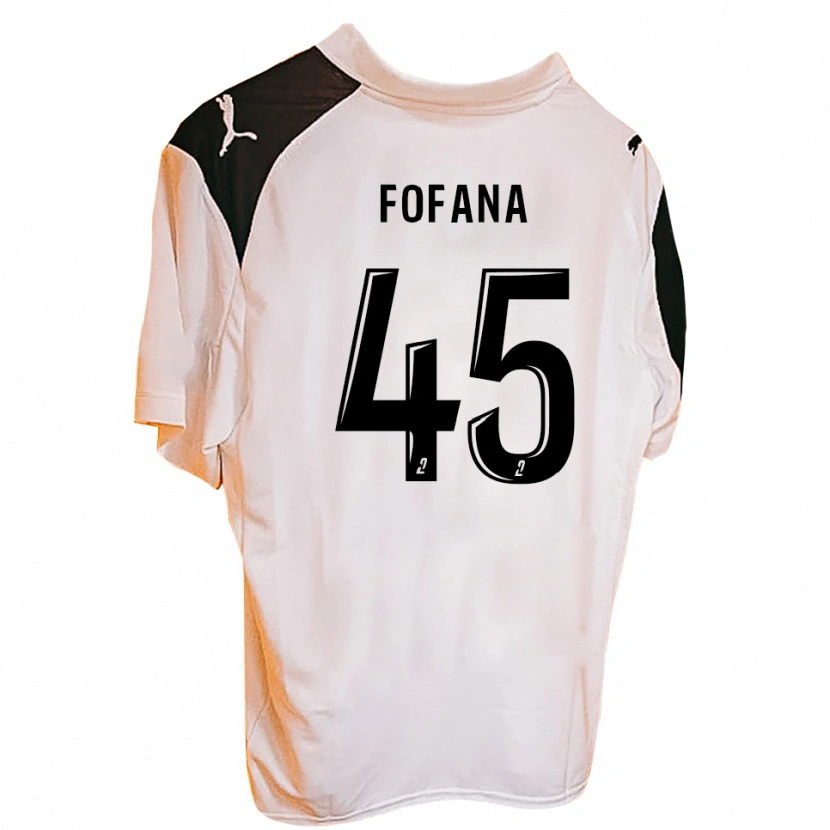 Danxen Femme Maillot Ibrahim Fofana #45 Noir Blanc Tenues Domicile 2025/26 T-Shirt