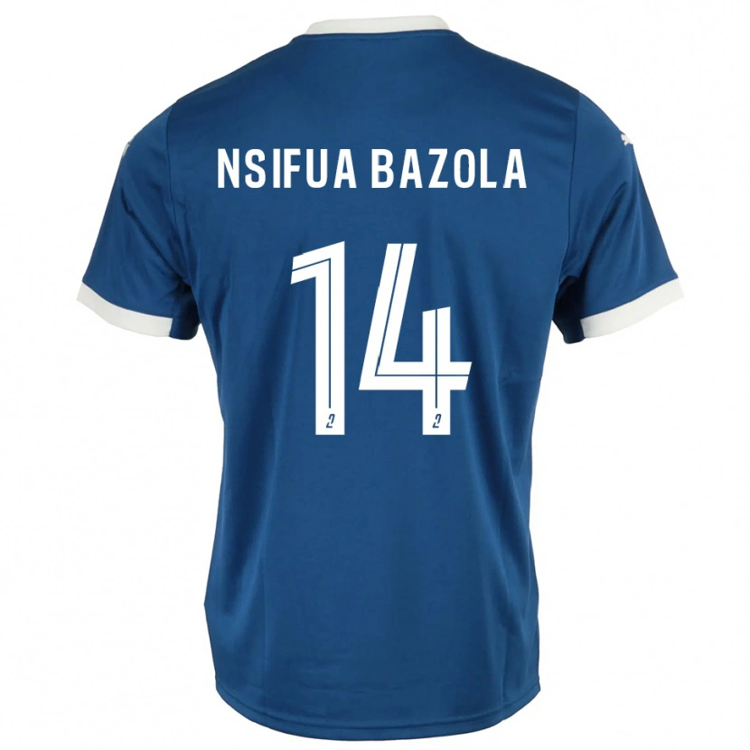 Danxen Femme Maillot Preston Nsifua Bazola #14 Bleu Blanc Tenues Domicile 2025/26 T-Shirt