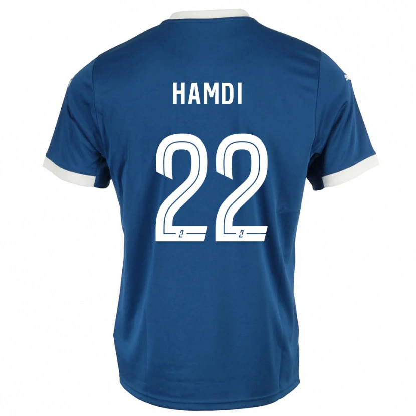 Danxen Femme Maillot Mathis Hamdi #22 Bleu Blanc Tenues Domicile 2025/26 T-Shirt