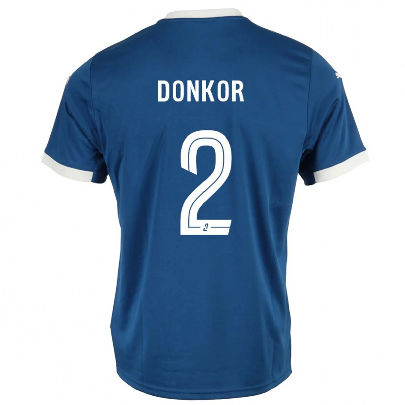 Danxen Femme Maillot Noah Donkor #2 Bleu Blanc Tenues Domicile 2025/26 T-Shirt