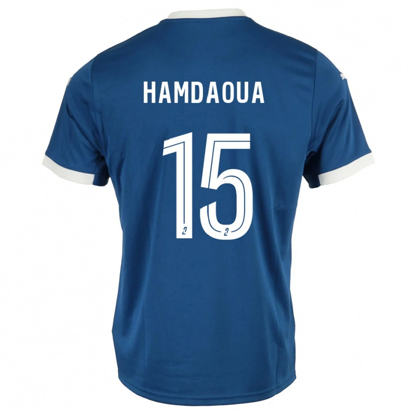 Danxen Femme Maillot Noham Hamdaoua #15 Bleu Blanc Tenues Domicile 2025/26 T-Shirt