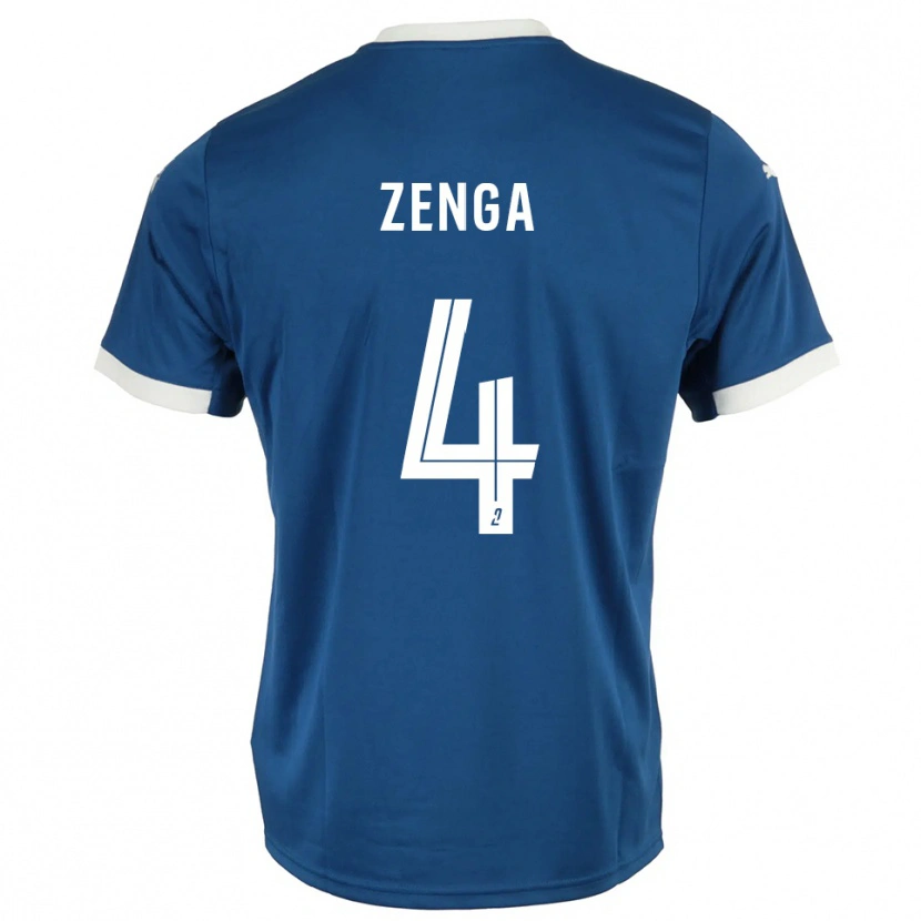 Danxen Femme Maillot Preston Zenga #4 Bleu Blanc Tenues Domicile 2025/26 T-Shirt