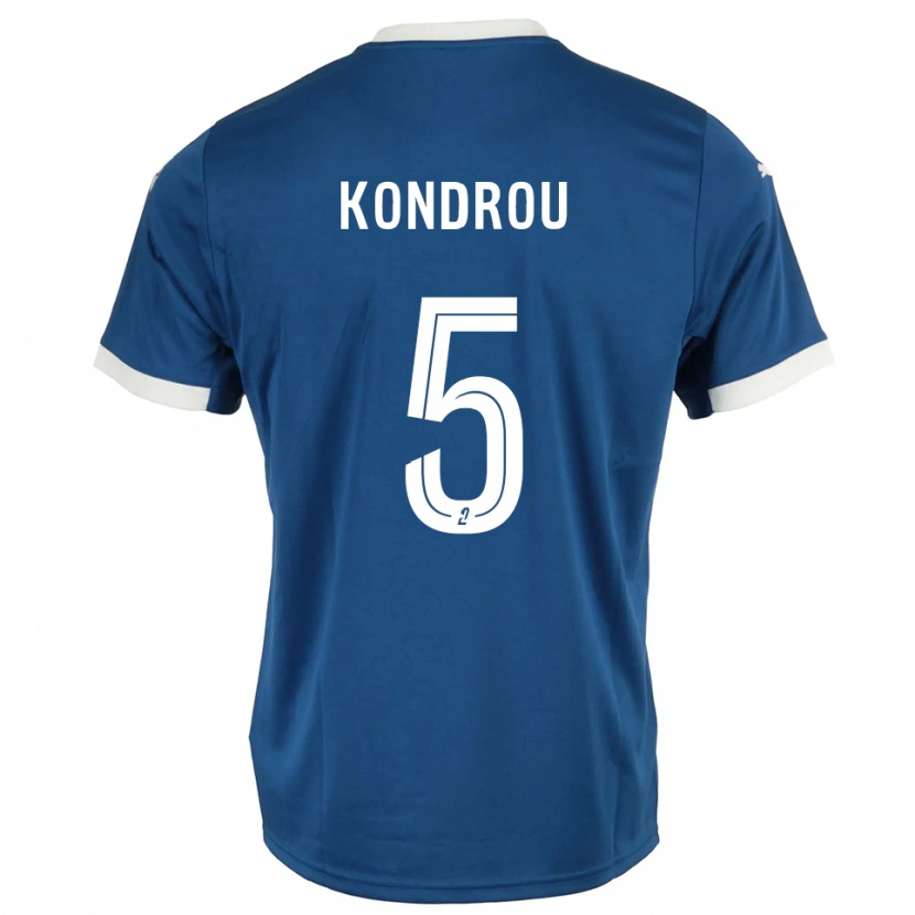Danxen Femme Maillot David Kondrou #5 Bleu Blanc Tenues Domicile 2025/26 T-Shirt