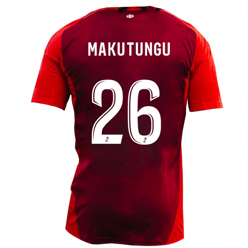 Danxen Femme Maillot Cédric Makutungu #26 Rouge Bourgogne Tenues Domicile 2025/26 T-Shirt